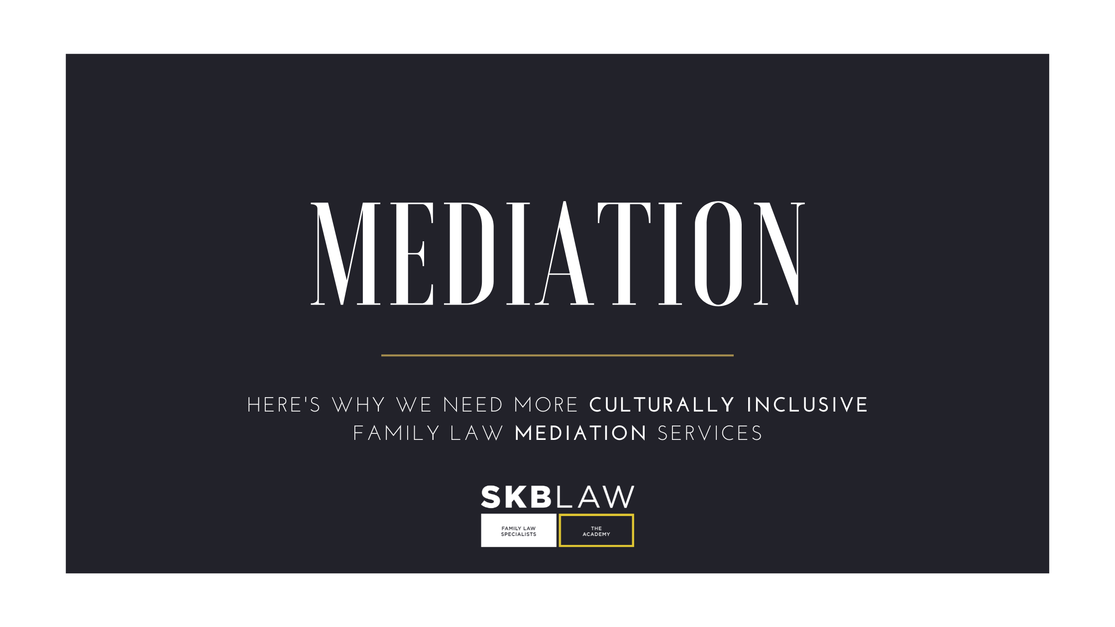 The words mediation are displayed against a black box, with a white background